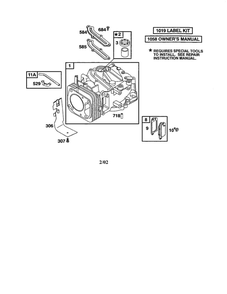 Cylinder/Breather Diagram and Parts List for 120600-120699 0100-0110-0111 Briggs and Stratton Engine